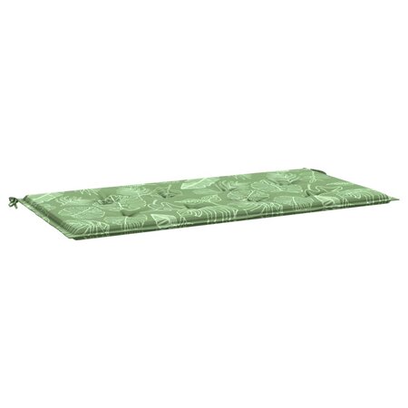 vidaXL Coussin de banc de jardin motif de feuilles 120x50x3 cm