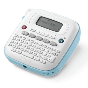 Étiqueteuse électronique de bureau portable Brother PT-N20 - Écran LCD - 3 polices  15 cadres et 250 symboles - Largeur du ruban 12 mm - Découpe manuelle du ruban - Clavier QWERTY - Couleur bleu/blanc