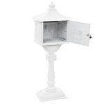 Boîte aux lettres sur pied aluminium vintage antirouille blanc 02_0041552