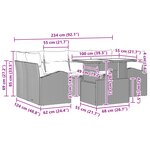 vidaXL Canapé de jardin 7 pièces avec coussins en rotin synthétique gris clair