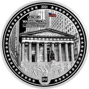 Pièce de monnaie en Argent 25 Dollars g 155.5 (5 oz) Millésime 2021 GEORGE WASHINGTON