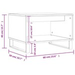 vidaXL Table basse chêne fumé 60x50x40 cm bois d'ingénierie