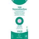 Paquet 100 Fiches Intercalaires Horizontales Unies Perforées - 105x240mm - Rose - X 12 - Exacompta
