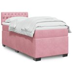 vidaXL Sommier à lattes de lit avec matelas Rose 90x200 cm Velours