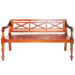 vidaXL Banc Batavia 123 cm Bois d'acajou massif Marron foncé