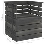 vidaXL Salon palette de jardin 8 Pièces Bois de pin massif Gris foncé