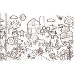 Fresque à colorier Le petit monde agricole