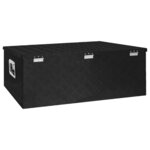 vidaXL Boîte de rangement Noir 100x55x37 cm Aluminium