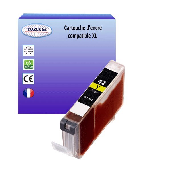 Cartouche compatible avec Canon CLI42 (6387B001) Jaune - T3AZUR