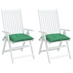 vidaXL Coussins de chaise lot de 2 vert 40x40x7 cm tissu oxford