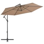 vidaXL Parasol en porte-à-feux avec poteau en aluminium 300 cm Taupe