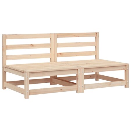 vidaXL Canapés de jardin sans accoudoirs 2 Pièces blanc bois pin massif