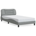 vidaXL Cadre de lit sans matelas gris clair 100x200 cm tissu