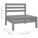 Canapé central de jardin 63 5 x 63 5 x 62 5 cm bois de pin massif gris 02_0013203