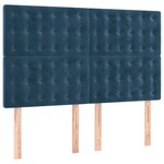 vidaXL Sommier à lattes de lit et matelas Bleu foncé 140x200cm Velours