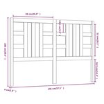 vidaXL Tête de lit Marron miel 146x4x100 cm Bois massif de pin