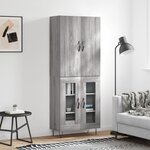 vidaXL Buffet haut Sonoma gris 69 5x34x180 cm Bois d'ingénierie