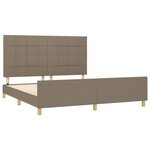 vidaXL Cadre de lit avec tête de lit Taupe 160x200 cm Tissu