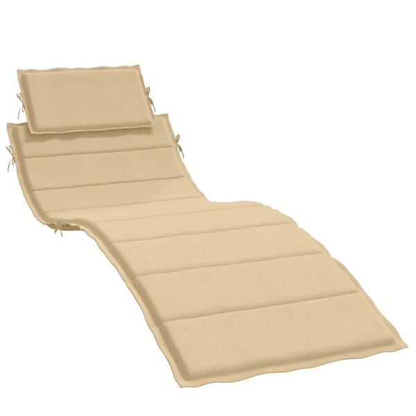 vidaXL Coussin de chaise longue beige mélangé 186x58x3 cm tissu