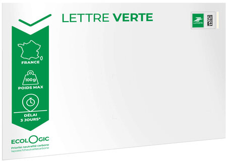 Prêt-à-Poster - Lettre Verte - 100g - Format C5 - Enveloppe à l