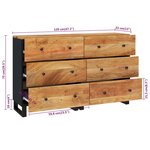 vidaXL Buffets 2 Pièces 60x33x75 cm bois massif d'acacia