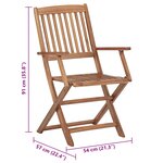 vidaXL Chaises pliables de jardin lot de 8 avec coussins Bois d'acacia