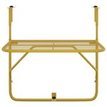 vidaXL Table de balcon Doré 60x40 cm Acier