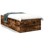 vidaXL Cadre de lit chêne fumé 90x200 cm bois d'ingénierie