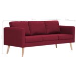 vidaXL Ensemble de canapé 2 Pièces Tissu Rouge bordeaux