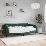 vidaXL Lit de jour avec matelas vert foncé 100x200 cm velours