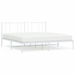 vidaXL Cadre de lit métal avec tête de lit blanc 183x213 cm