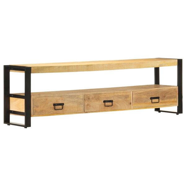 vidaXL Meuble TV 150x30x45 cm Bois solide de manguier