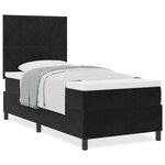 Lit Box Spring vidaXL avec Matelas Noir Simple en Velours