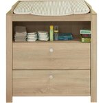 Lit 70 x 140 cm + commode à langer Olivia - chêne - TREND TEAM