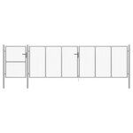 Vidaxl portillon acier 500 x 125 cm argenté