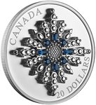 Pièce de monnaie en Argent 20 Dollars g 31.39 Millésime 2024 SAPPHIRE JUBILEE SNOWFLAKE BROOCH