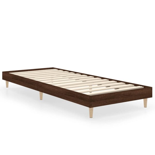 vidaXL Cadre de lit chêne marron 75x190 cm bois d'ingénierie