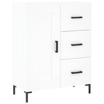 vidaXL Buffet haut Blanc 69 5x34x180 cm Bois d'ingénierie