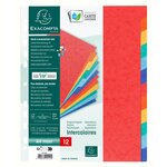 Intercalaires En Véritable Carte Lustrée Souple 225g/m2 Fsc® Avec 12 Onglets Neutres - Couleurs Assorties - X 25 - Exacompta