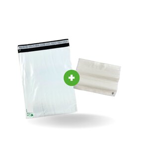 Kit colis Vinted – 10 enveloppes plastique N°4 (320x410 mm) + 10 pochettes porte-documents