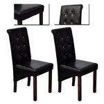 vidaXL Chaises à manger lot de 2 noir similicuir