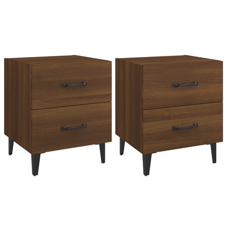 vidaXL Tables de chevet 2 Pièces Chêne marron 40x35x47 5 cm