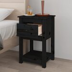 vidaXL Tables de chevet 2 Pièces Noir 40x35x61 5 cm Bois de pin massif