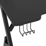 vidaXL Bureau de jeu avec pieds en forme de Y Noir 110x60x75 cm