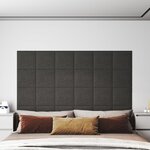 vidaXL Panneaux muraux 12 Pièces Gris foncé 30x30 cm Tissu 1 08 m²
