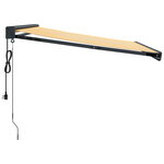 vidaXL Auvent rétractable jaune et blanc 3 5x2 5 m tissu et aluminium