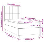 vidaXL Sommier à lattes de lit et matelas Gris foncé 90x190 cm Velours