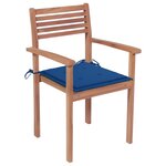 vidaXL Chaises de jardin empilables avec coussins lot de 8 Teck solide