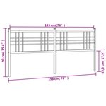 vidaXL Tête de lit métal noir 193 cm
