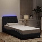 vidaXL Cadre de lit avec lumières LED noir 90x200 cm velours